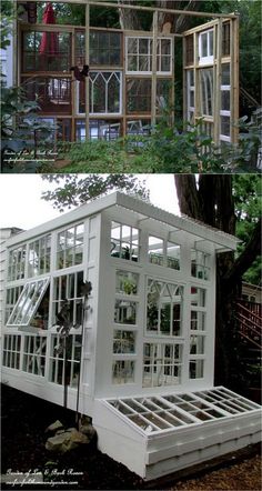 Greenhouse construction using old windows! Here's how to make it yourself from Our Fairfield Home and Garden!