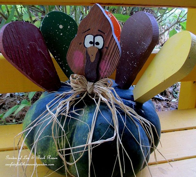 Turkey Gourd https://ourfairfieldhomeandgarden.com/autumn-garden-accents-inside-and-out/