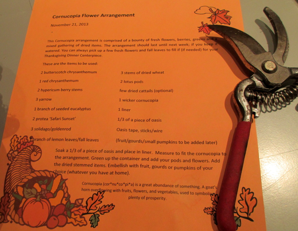 Here's the materials you will need to create a Thanksgiving Dinner Centerpiece of your own at home!