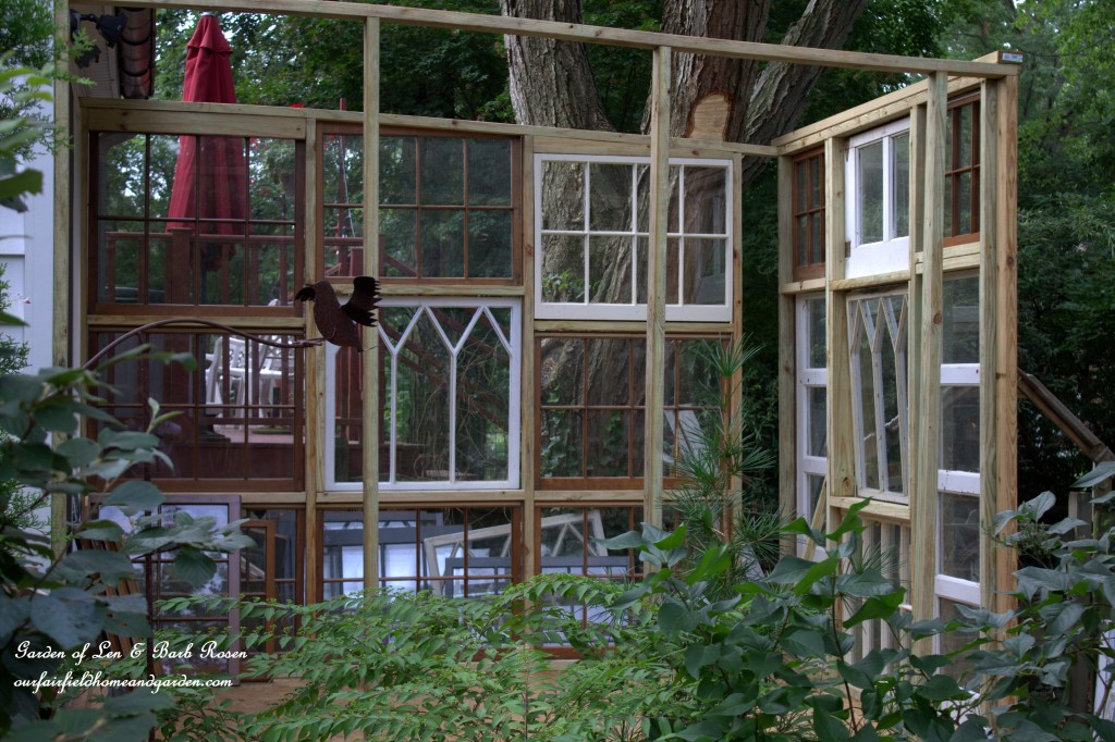 Repurposed Windows Greenhouse https://ourfairfieldhomeandgarden.com/building-a-repurposed-windows-greenhouse/