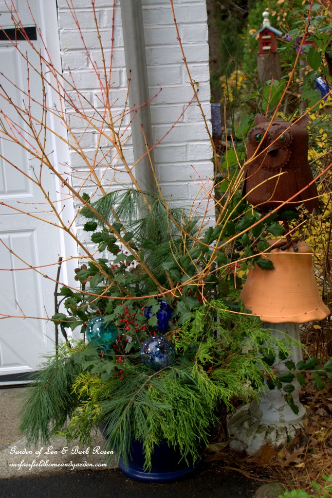 Winter Containers https://ourfairfieldhomeandgarden.com/rustic-winter-our-fairfield-home-and-garden/