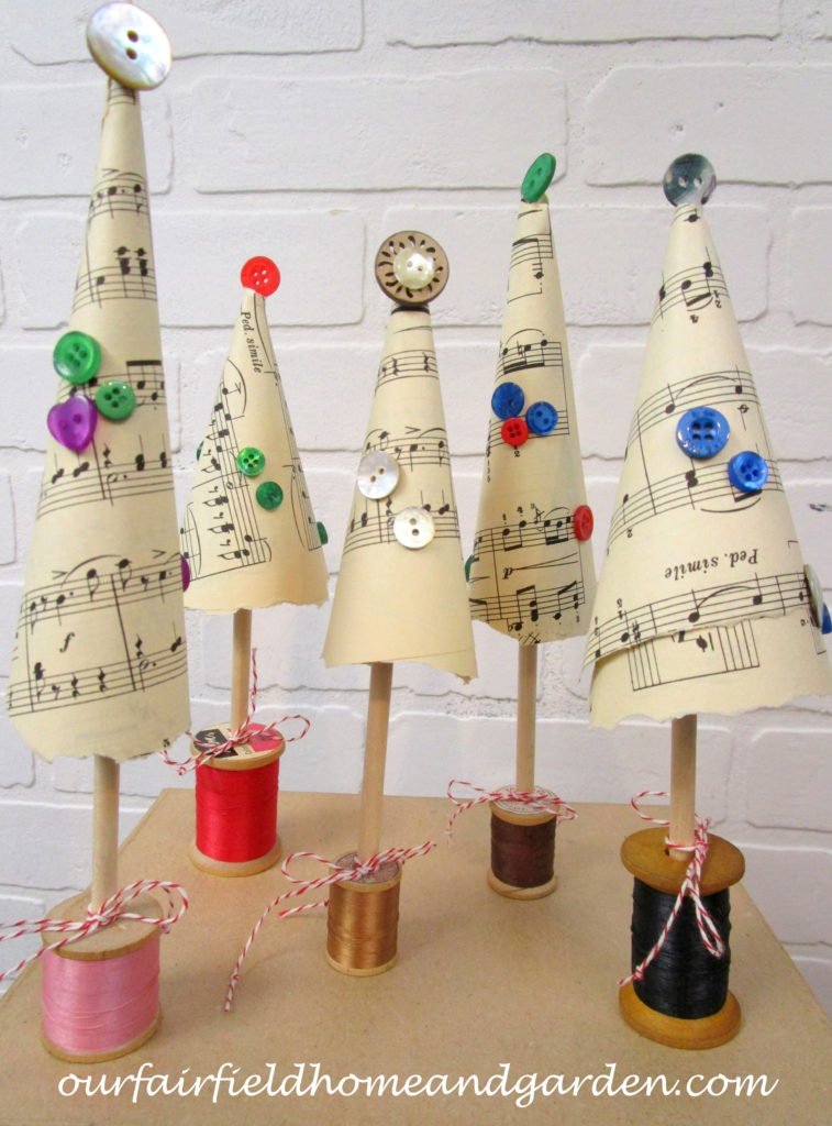 Music Sheet Christmas Tree https://ourfairfieldhomeandgarden.com/diy-make-music-sheet-christmas-trees/
